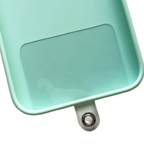 Zápěstní popruh na telefon z růženínu 26 cm (sekané minerály + karabinka)