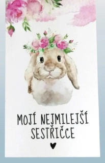 Dárková kartička - Mojí nejmilejší sestřičce