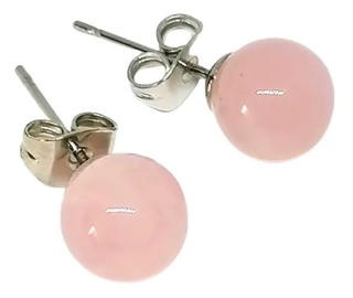 Růženínové náušnice 10 mm – něžný kámen lásky a harmonie