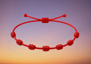 Červený kabbalah náramek – 7 uzlů pro ochranu a energii